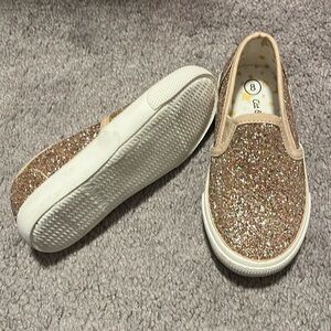 Cat and Jack size sparkling gold slip on shoes